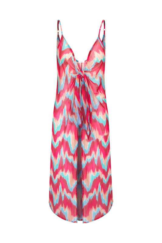 Vestido longo com amarração Michele