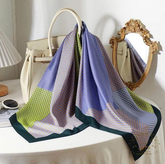 Lenço de Praia Geométrico Verde