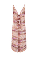 Vestido longo com amarração Núbia
