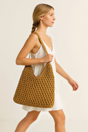 Bolsa Crochê Caramelo Palha Cali