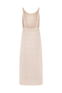 Vestido longo com alças Crochê Bege