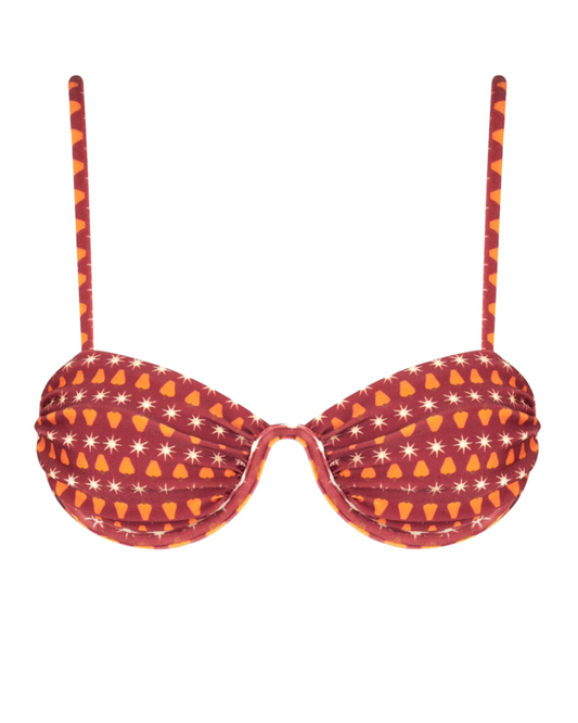 Sutiã aro quadrado alças Finas Cecilia