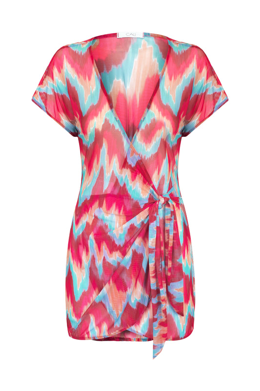 Vestido curto transpassado Michele