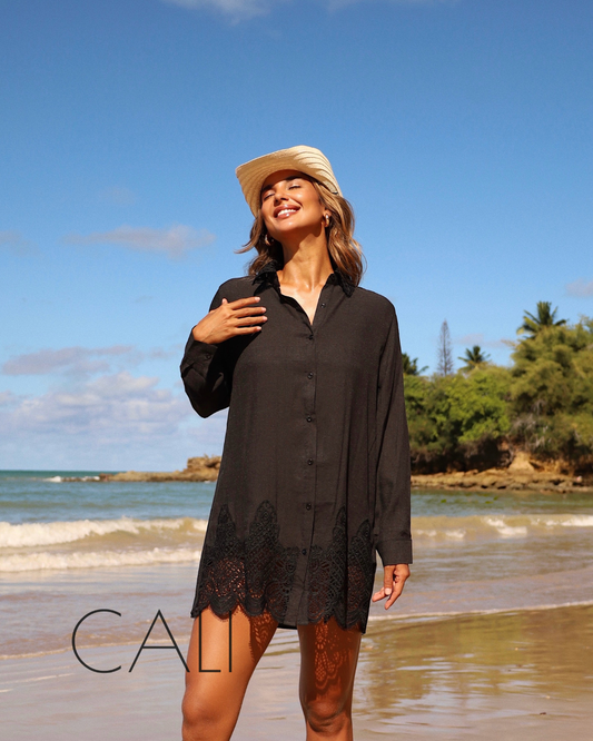 Chemise Alongada preto Cali