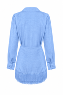 Conjunto Chemise + Saia Off Azul