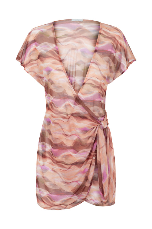 Vestido curto transpassado Núbia