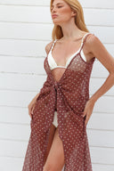 Vestido longo com amarração Priscila