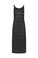Vestido longo com alças Crochê Preto