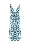Vestido longo com amarração Diane