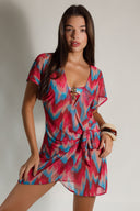 Vestido curto transpassado Michele