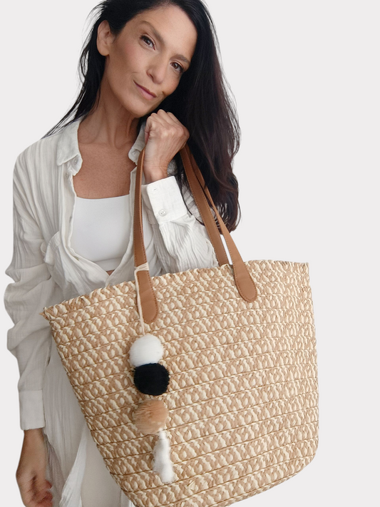 Bolsa de Palha Pompom Cali